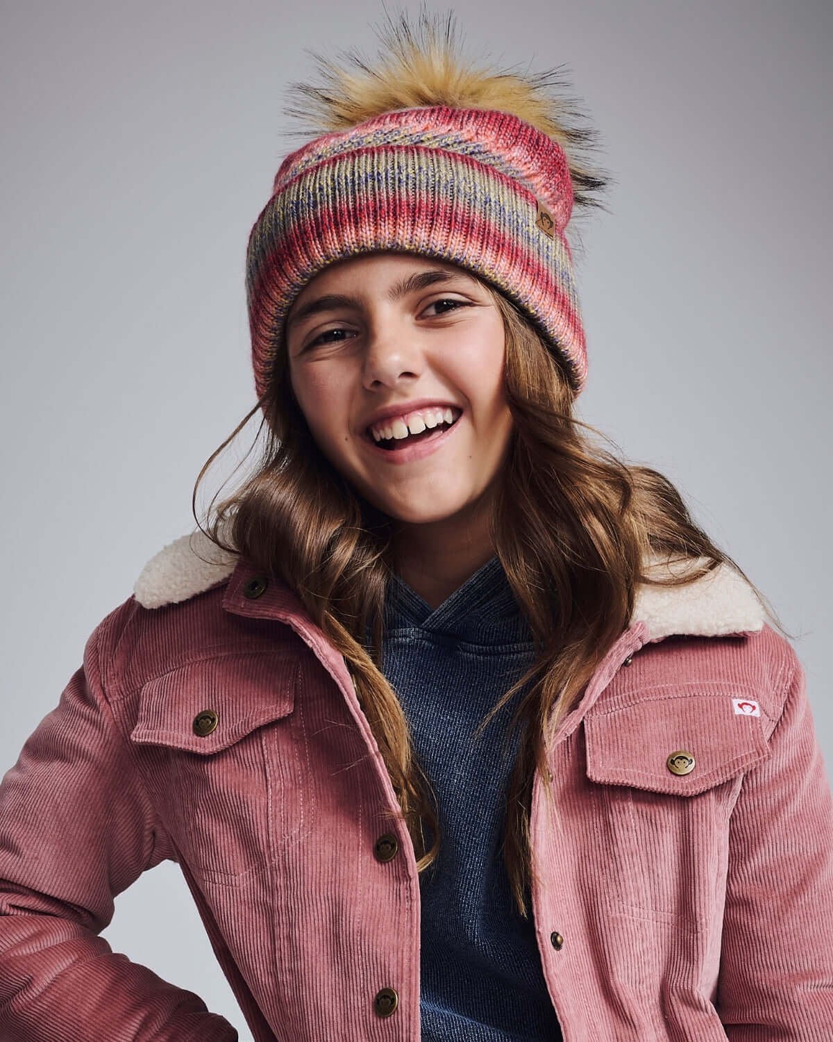Rose Iris Pom Beanie