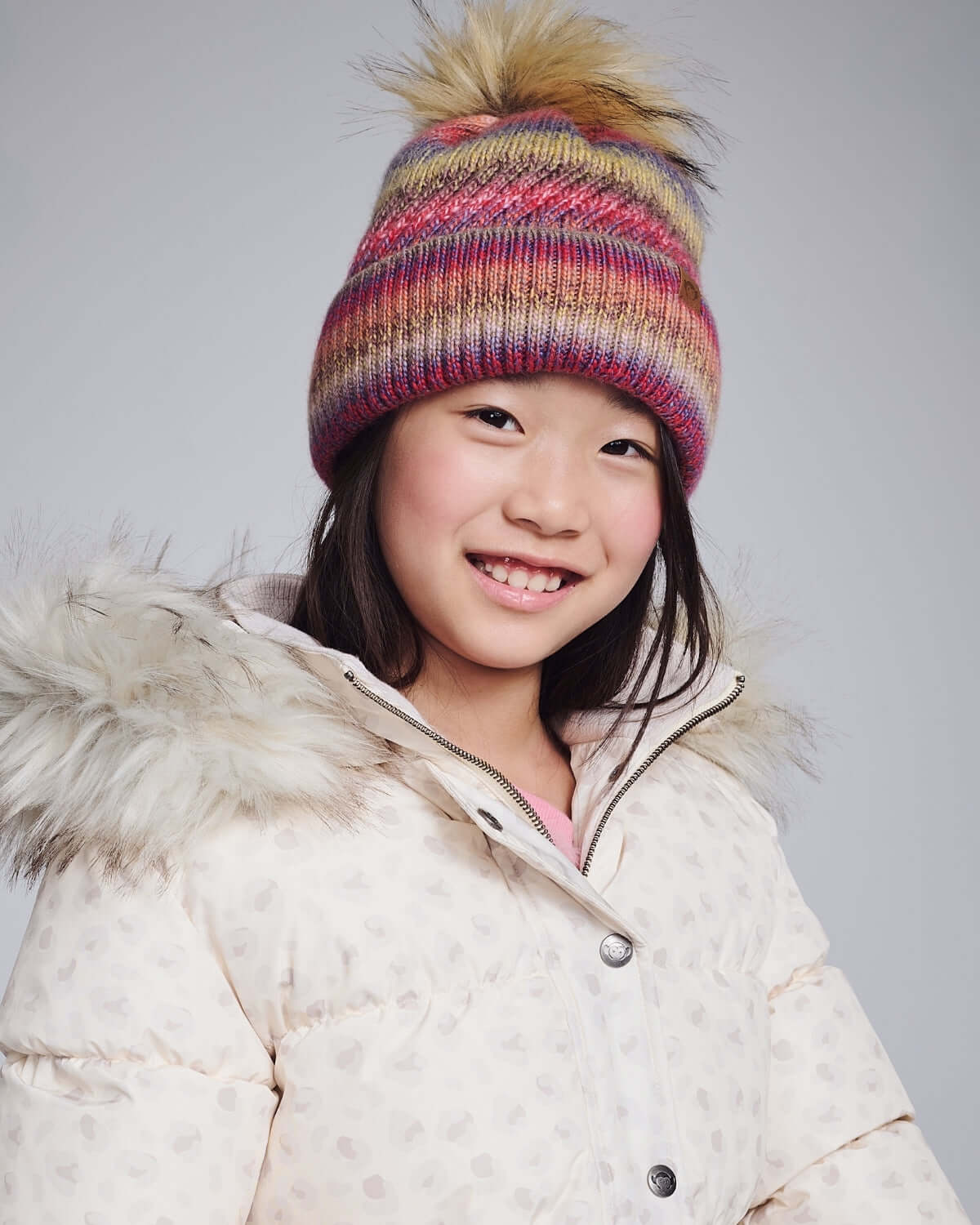 Rose Iris Pom Beanie