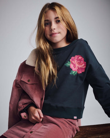 Rose Lisa Cropped Sweatshirt