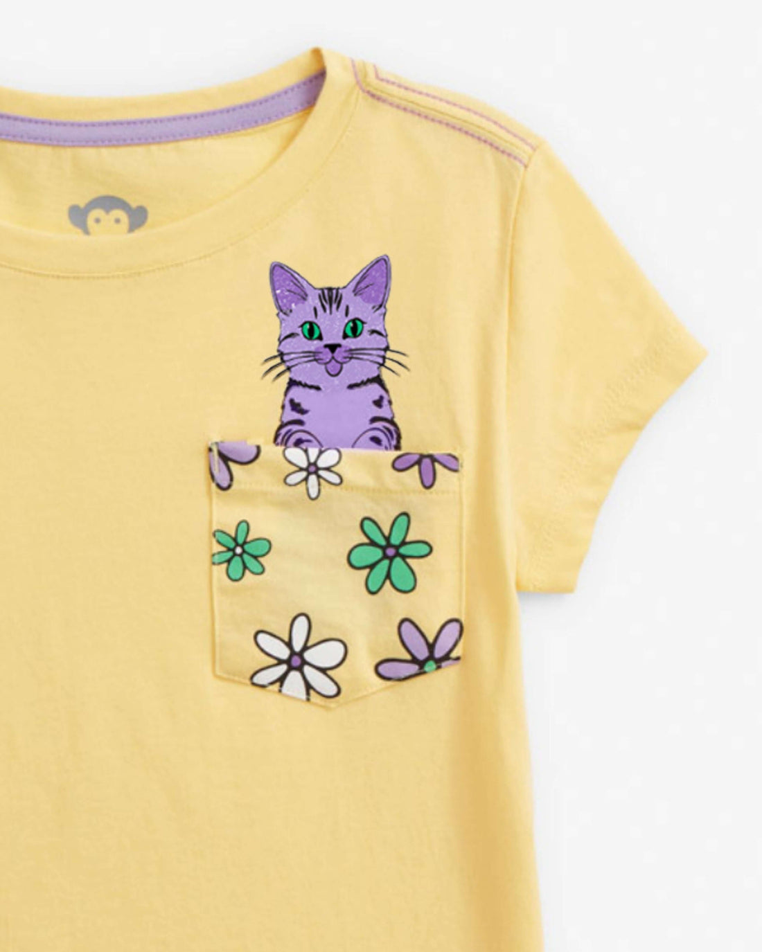 Sunrise Kitty Graphic Pocket Tee