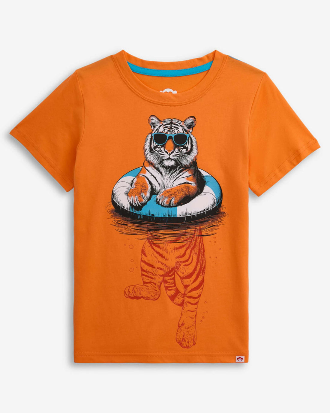 Tiger Float Orange Graphic Short Sleeve Tee