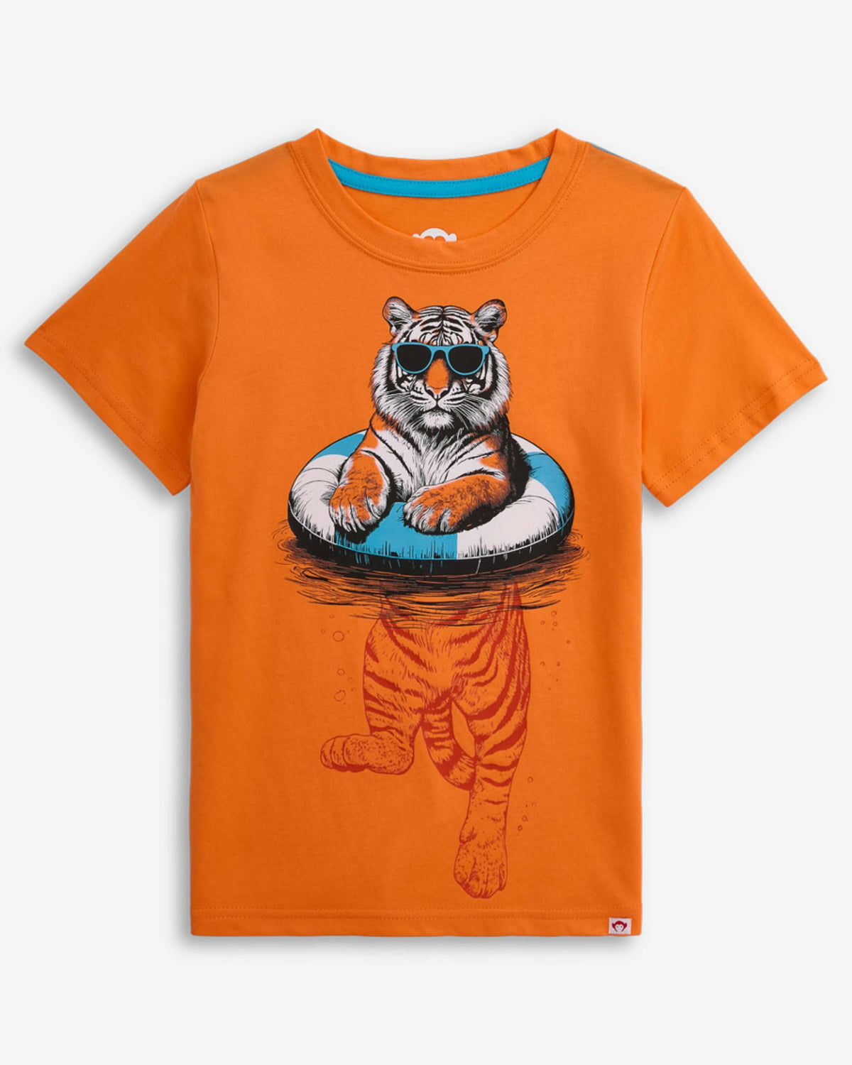 Tiger Float Orange Graphic Short Sleeve Tee