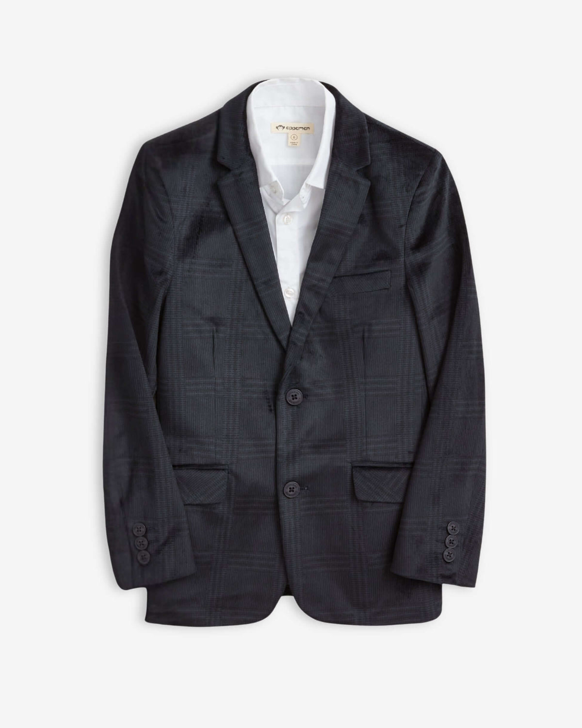 Midnight Velvet Plaid Suit Blazer