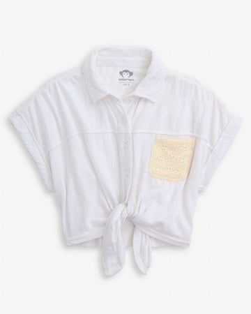 White Kelsey Knot Shirt