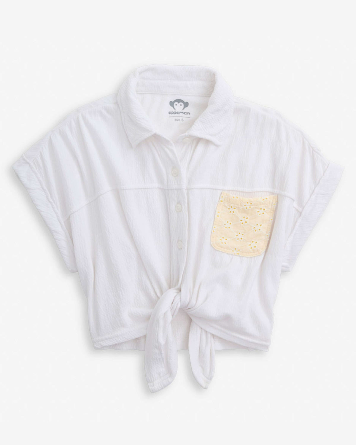 White Kelsey Knot Shirt