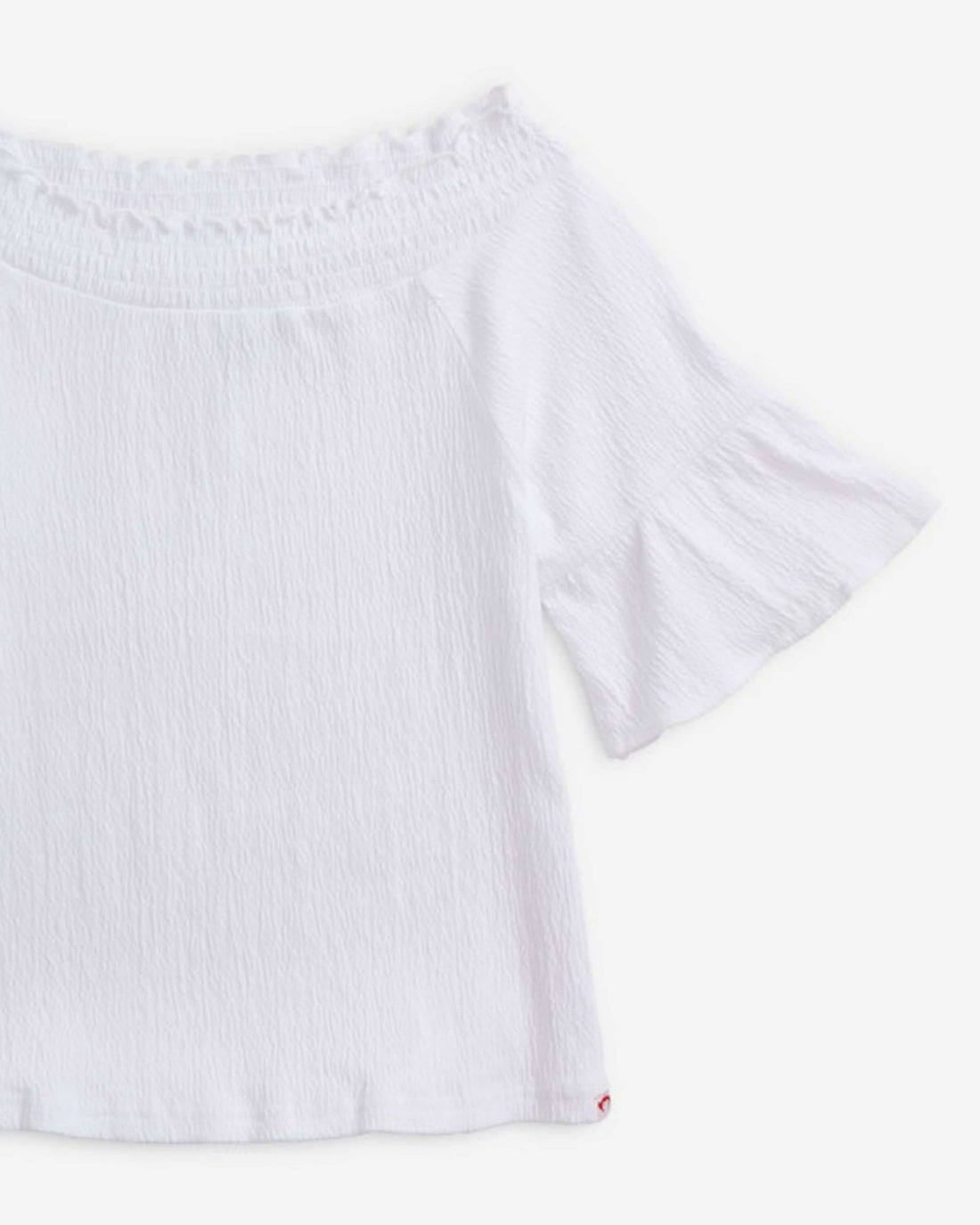 White Boho Smocked Top