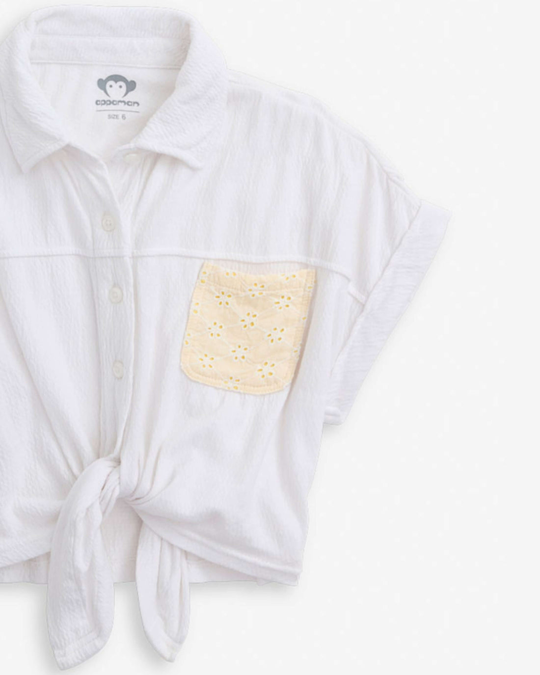 White Kelsey Knot Shirt
