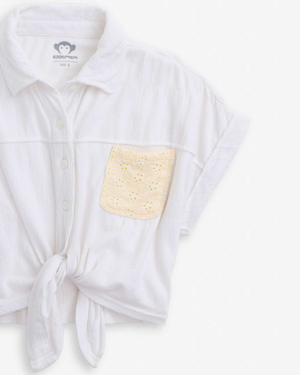 White Kelsey Knot Shirt
