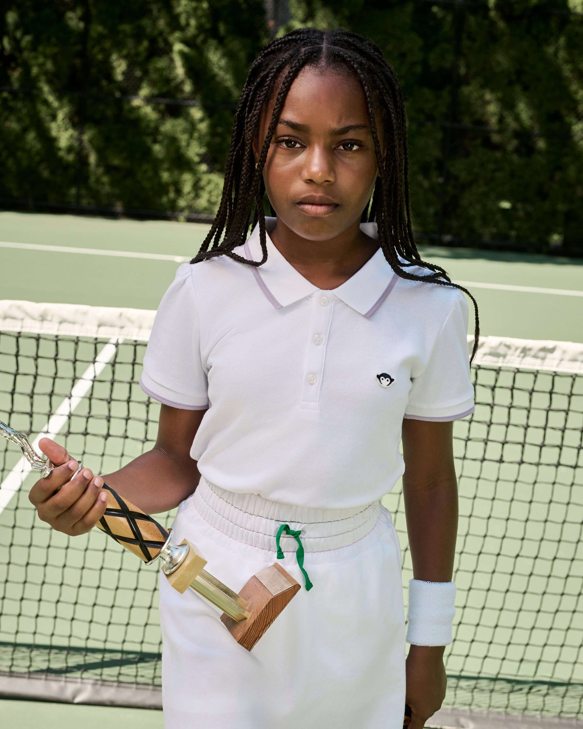 White Puff Sleeve Polo