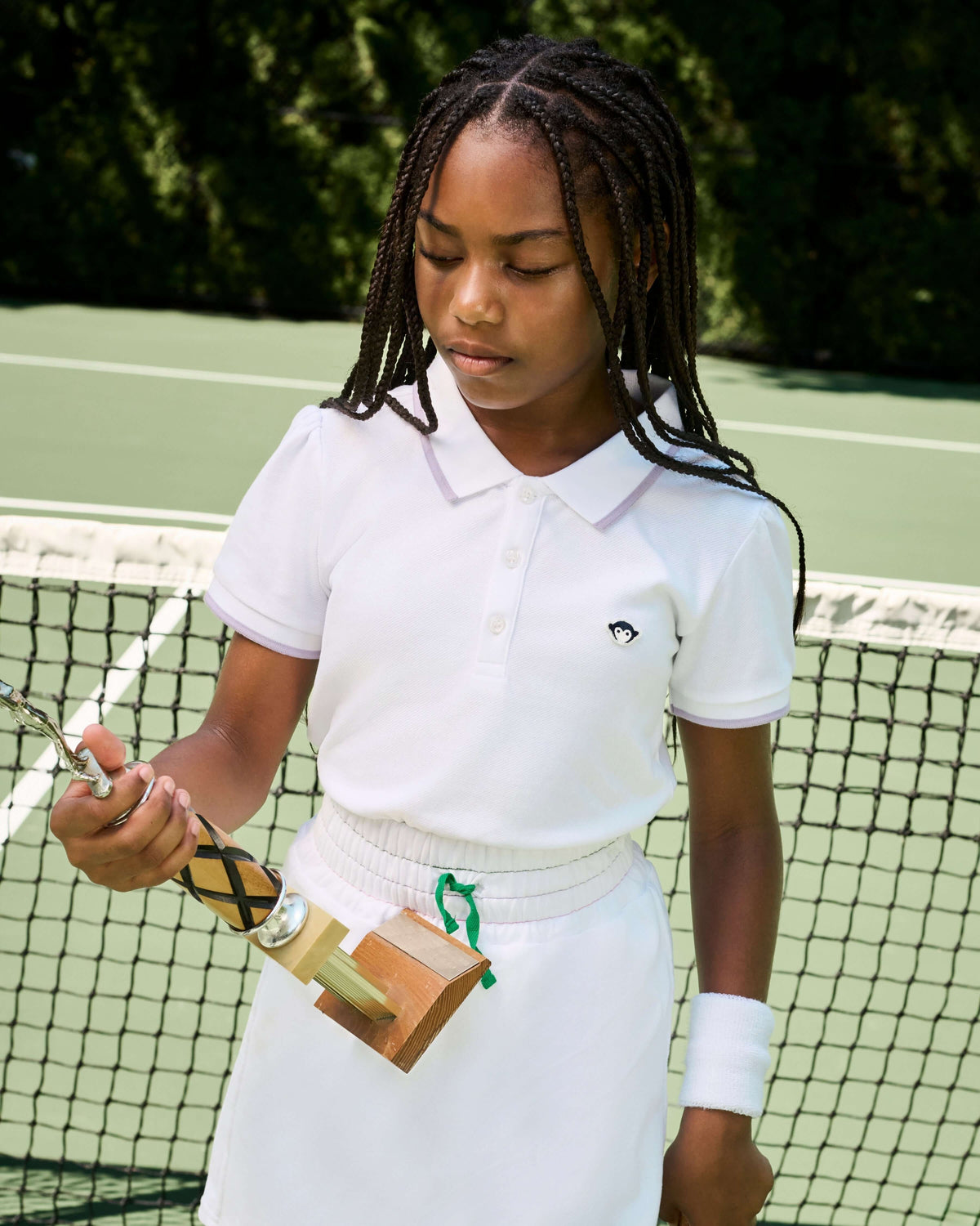 White Puff Sleeve Polo