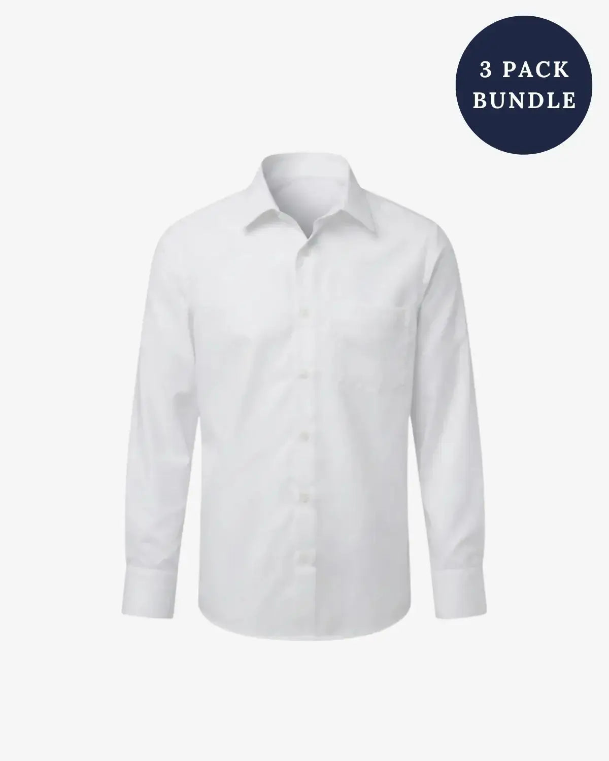 Premium White Standard Button Down Shirt 3-Pack