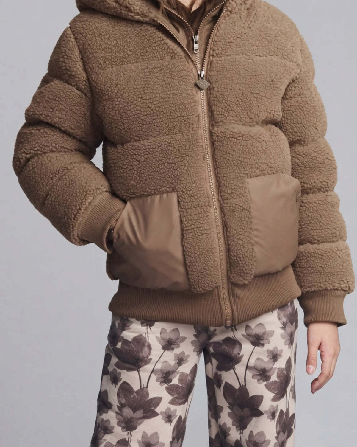 Chocolate Brown Teddy Puffer Coat