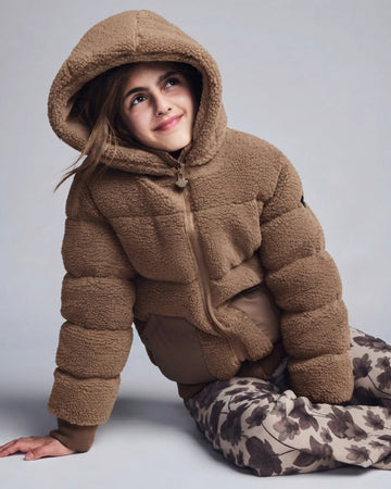 Chocolate Brown Teddy Puffer Coat