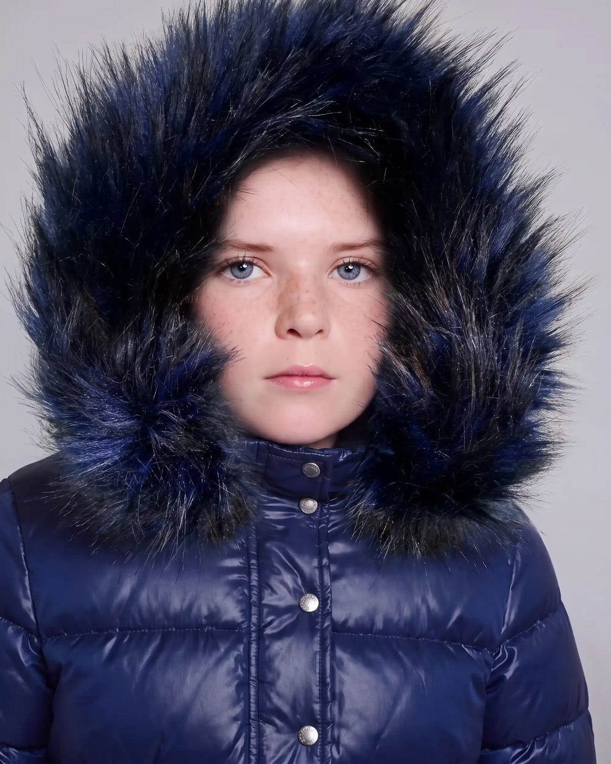 Navy Shine Kyla Puffer Coat