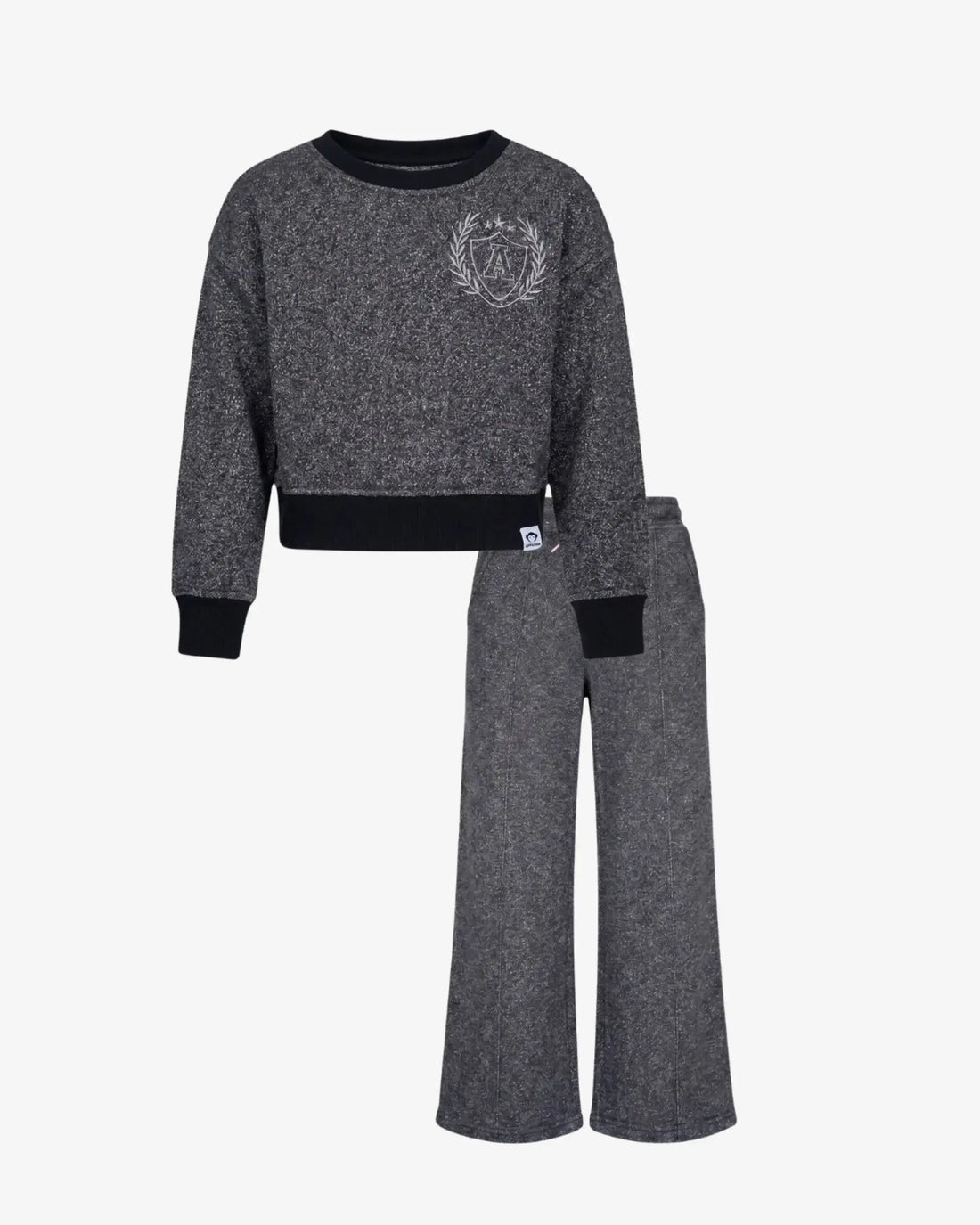 Black Glitter Sweatshirt & Sweatpants Set