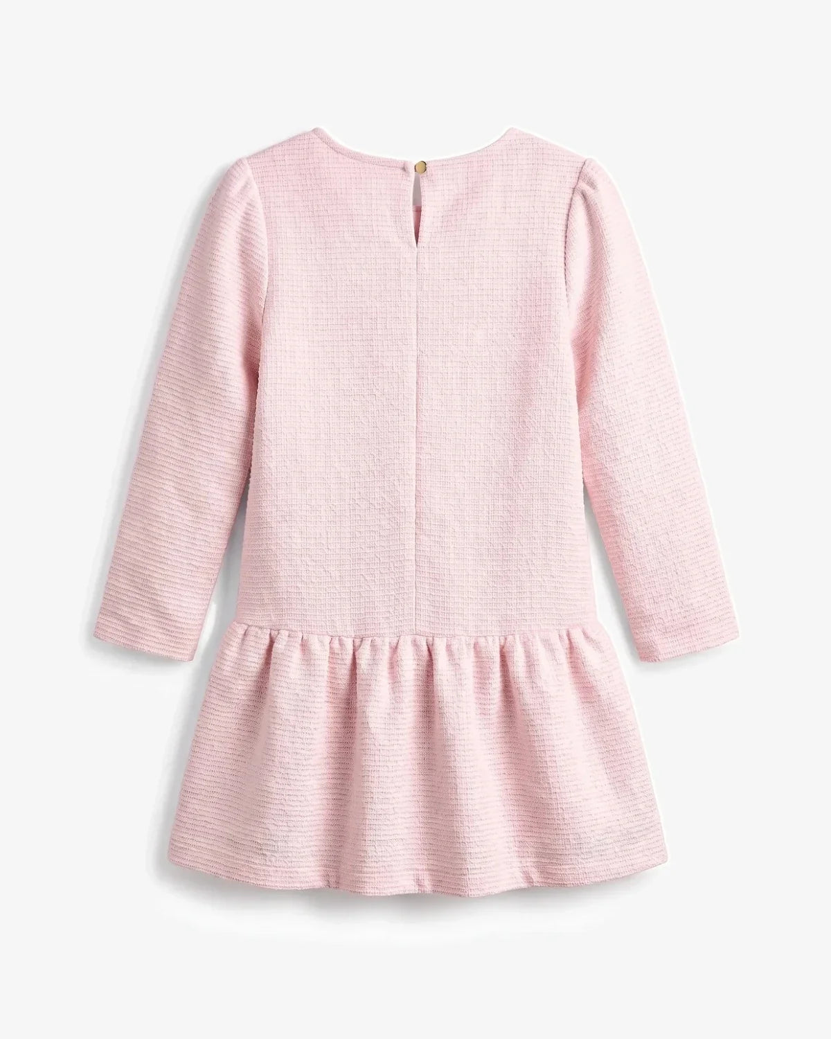 Pink Long Sleeve Drop Waist Dress