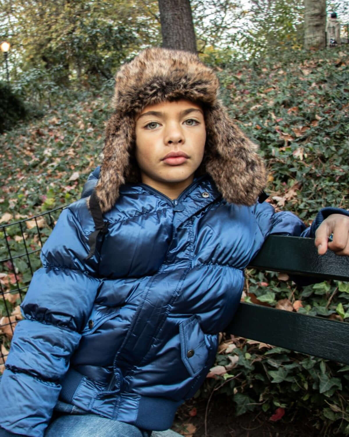 Navy Blue Puffy Coat