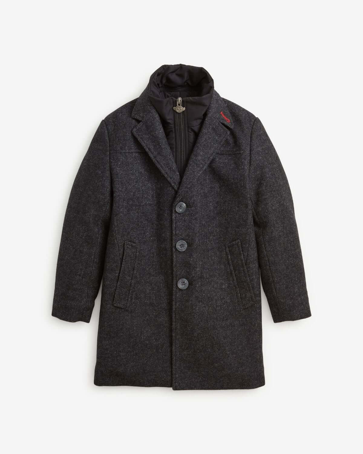 Black Tweed New City Overcoat