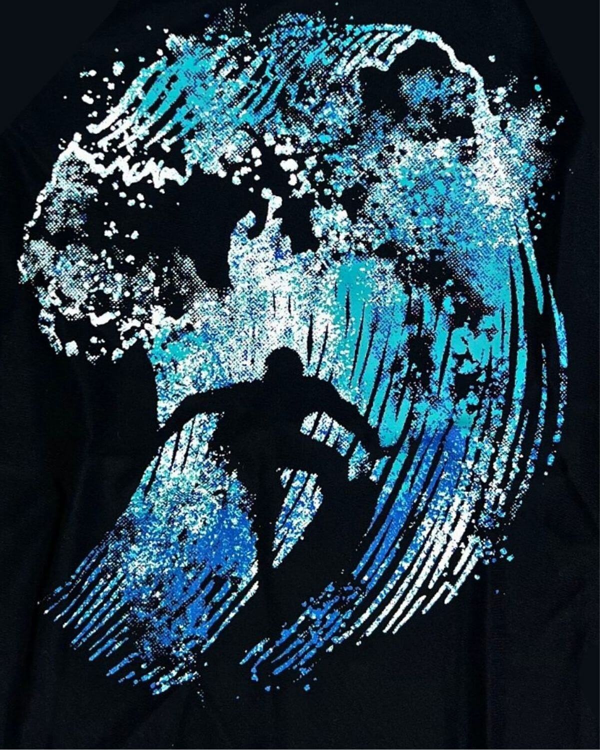 Surfer Wave Blue Rash Guard