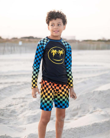 Checkerboard Swim Trunks