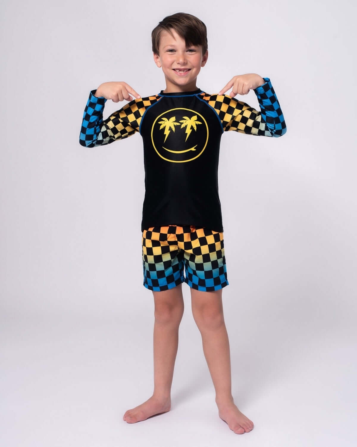 Checkerboard Swim Trunks