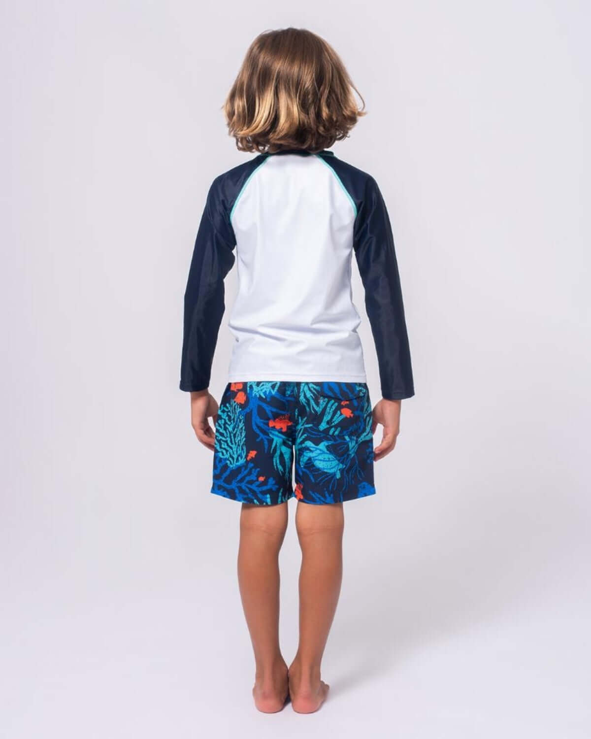 Coral Reef Blue Swim Trunks