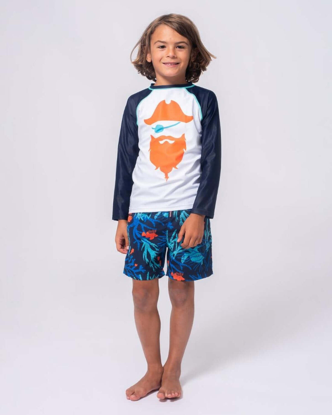 Coral Reef Blue Swim Trunks