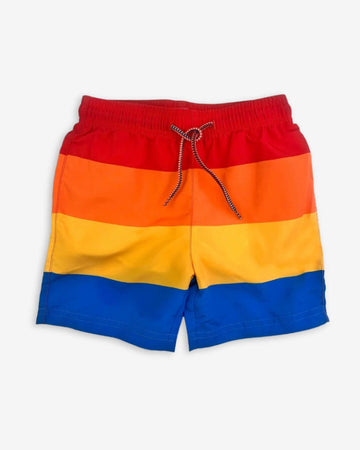 Retro Stripes Swim Trunks