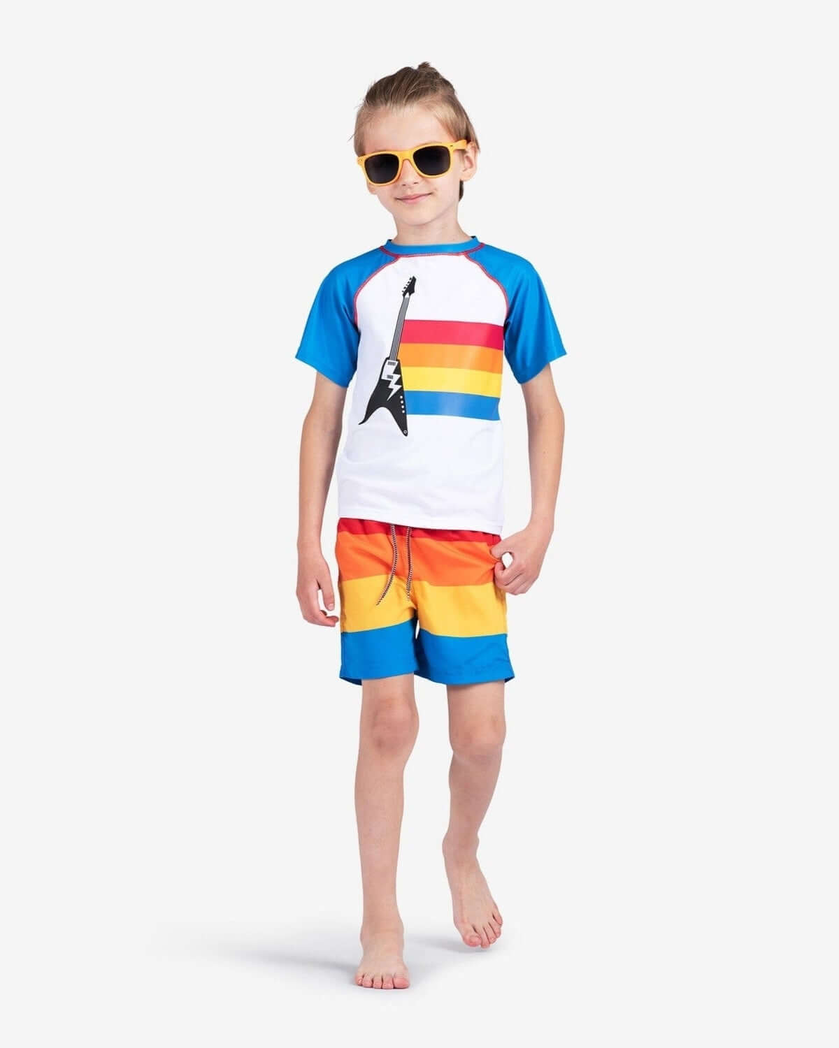 Retro Stripes Swim Trunks