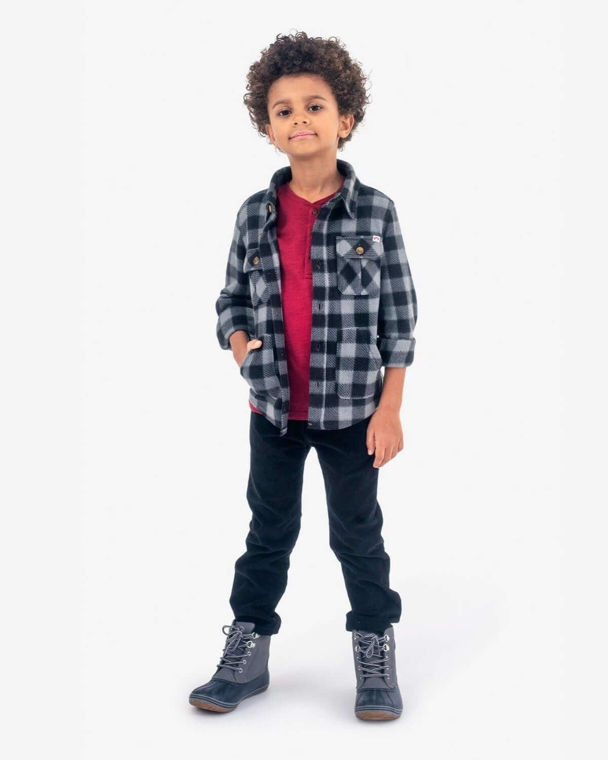 Black Check Snow Fleece Shirt