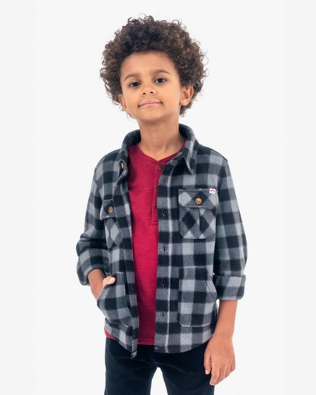 Black Check Snow Fleece Shirt
