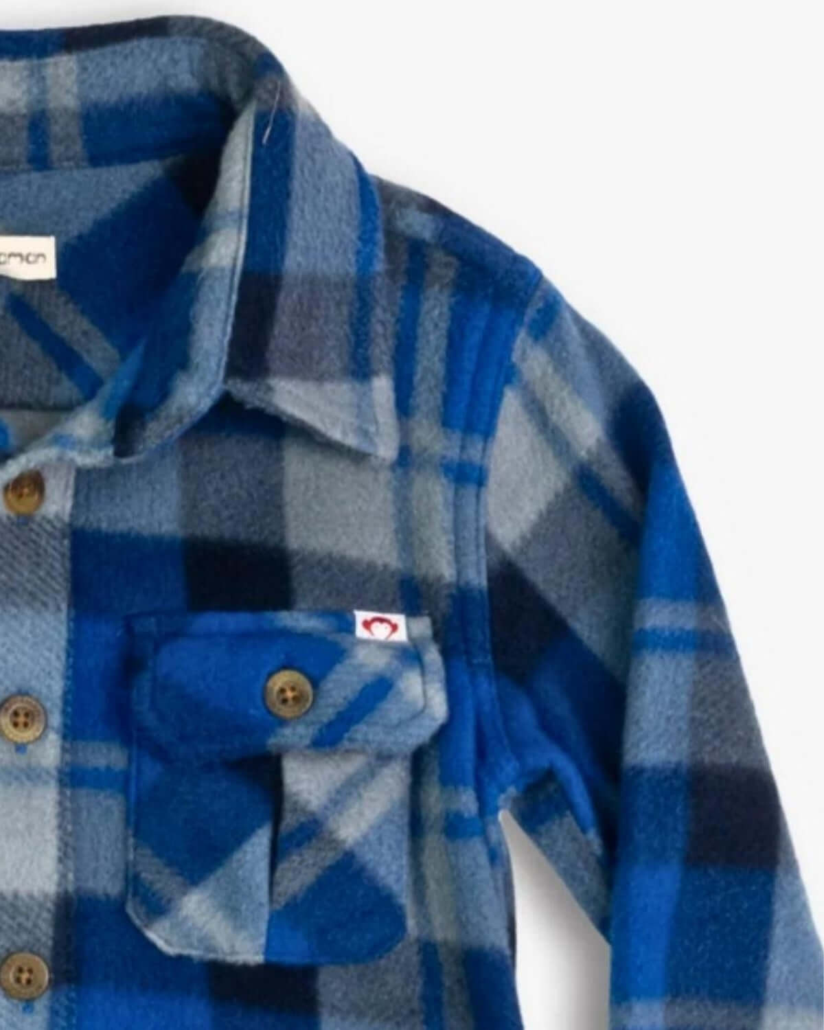 Blue/Taupe Plaid Snow Fleece Shirt