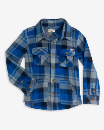 Blue/Taupe Plaid Snow Fleece Shirt