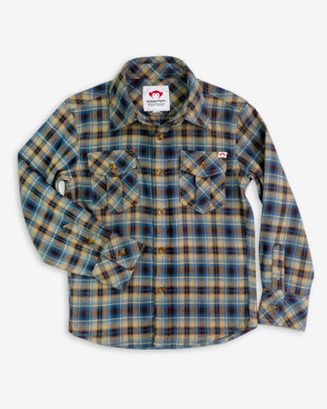 Chocolate/Blue Plaid Flannel Shirt