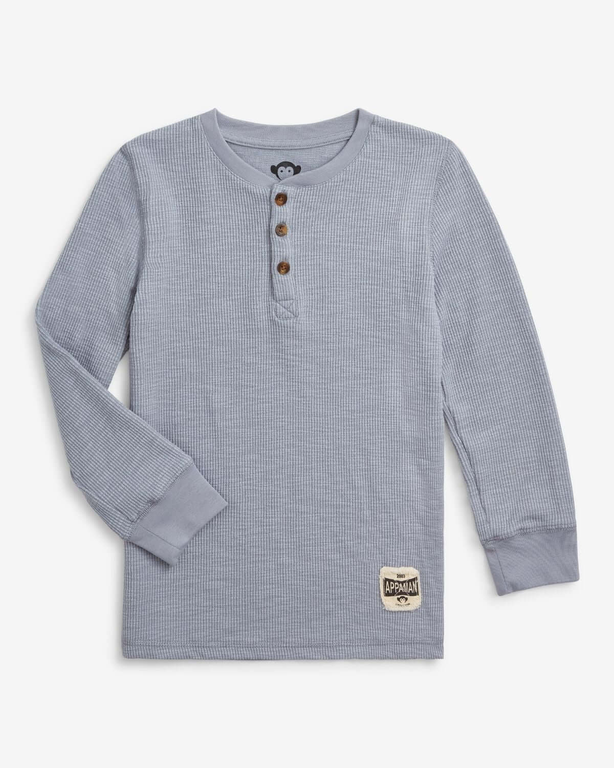 Dusty Blue Craftsman Thermal Henley