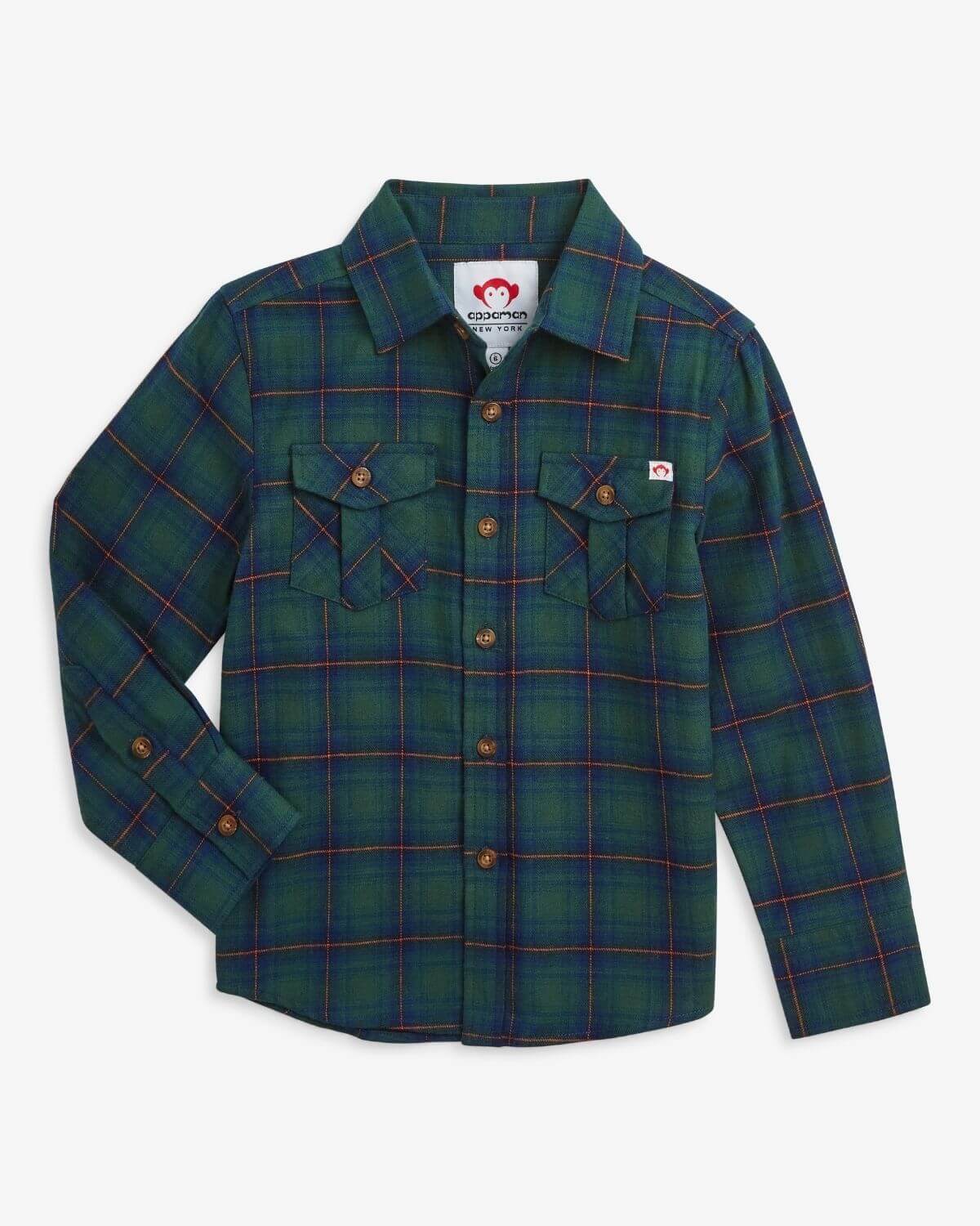 Blue/Green Plaid Flannel Shirt