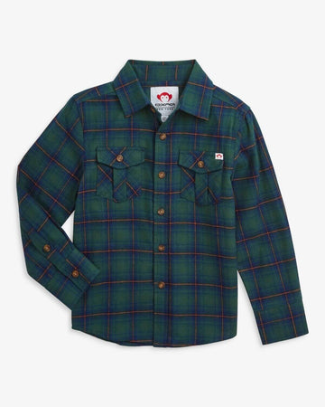 Blue/Green Plaid Flannel Shirt