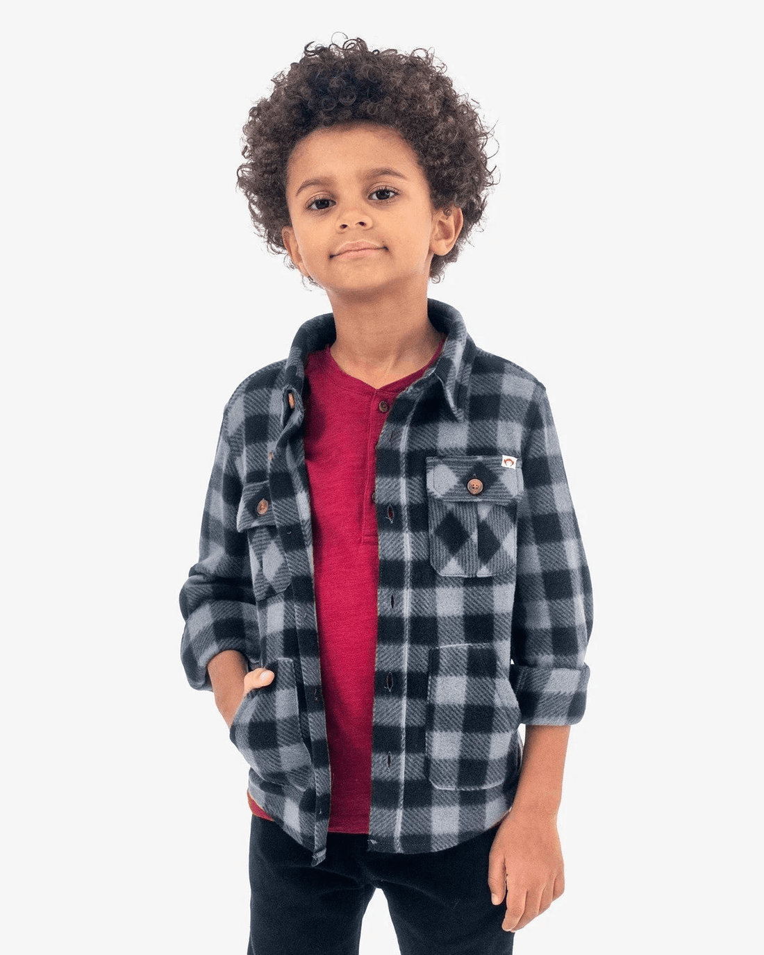 Grey/Black Check Snow Fleece Shirt