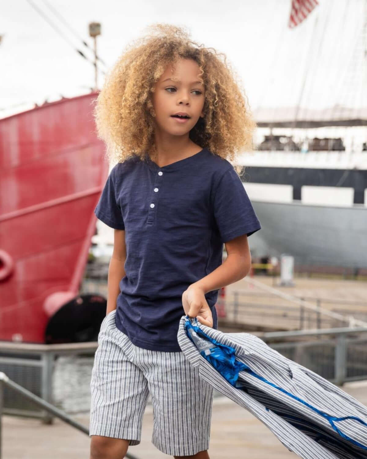 Navy Blue Day Party Henley