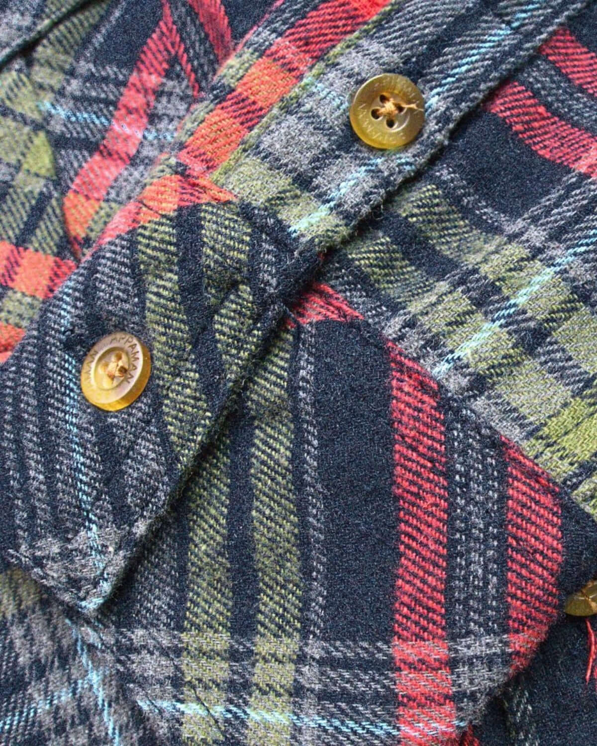 Navy/Cranberry Plaid Flannel Shirt
