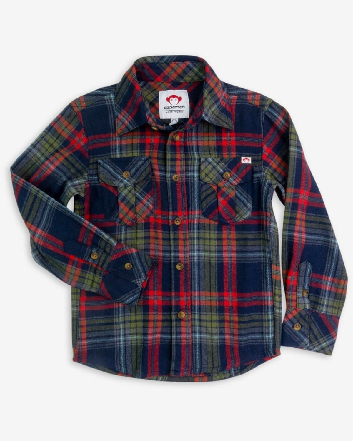 Navy/Cranberry Plaid Flannel Shirt