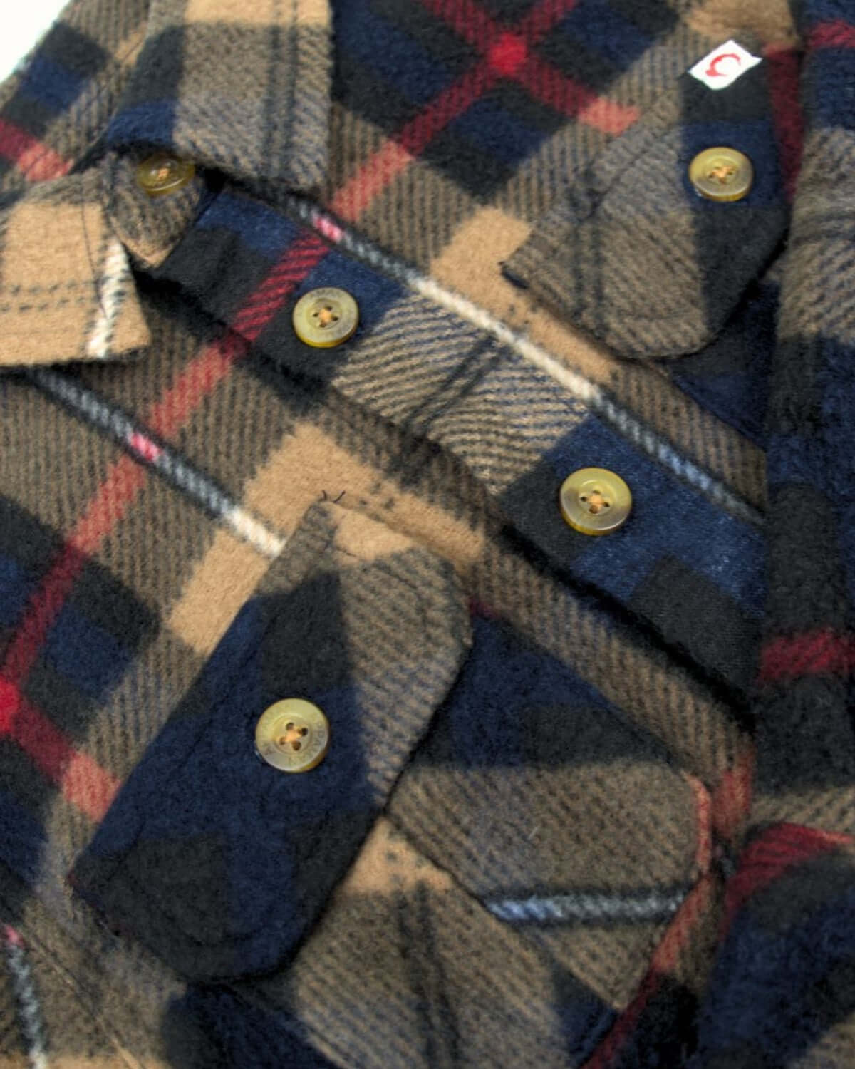 Navy/Khaki Plaid Snow Fleece Shirt