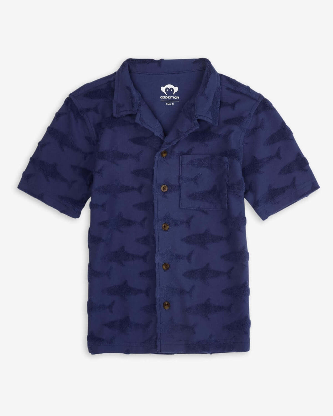 Navy Shark Resort Terry Shirt