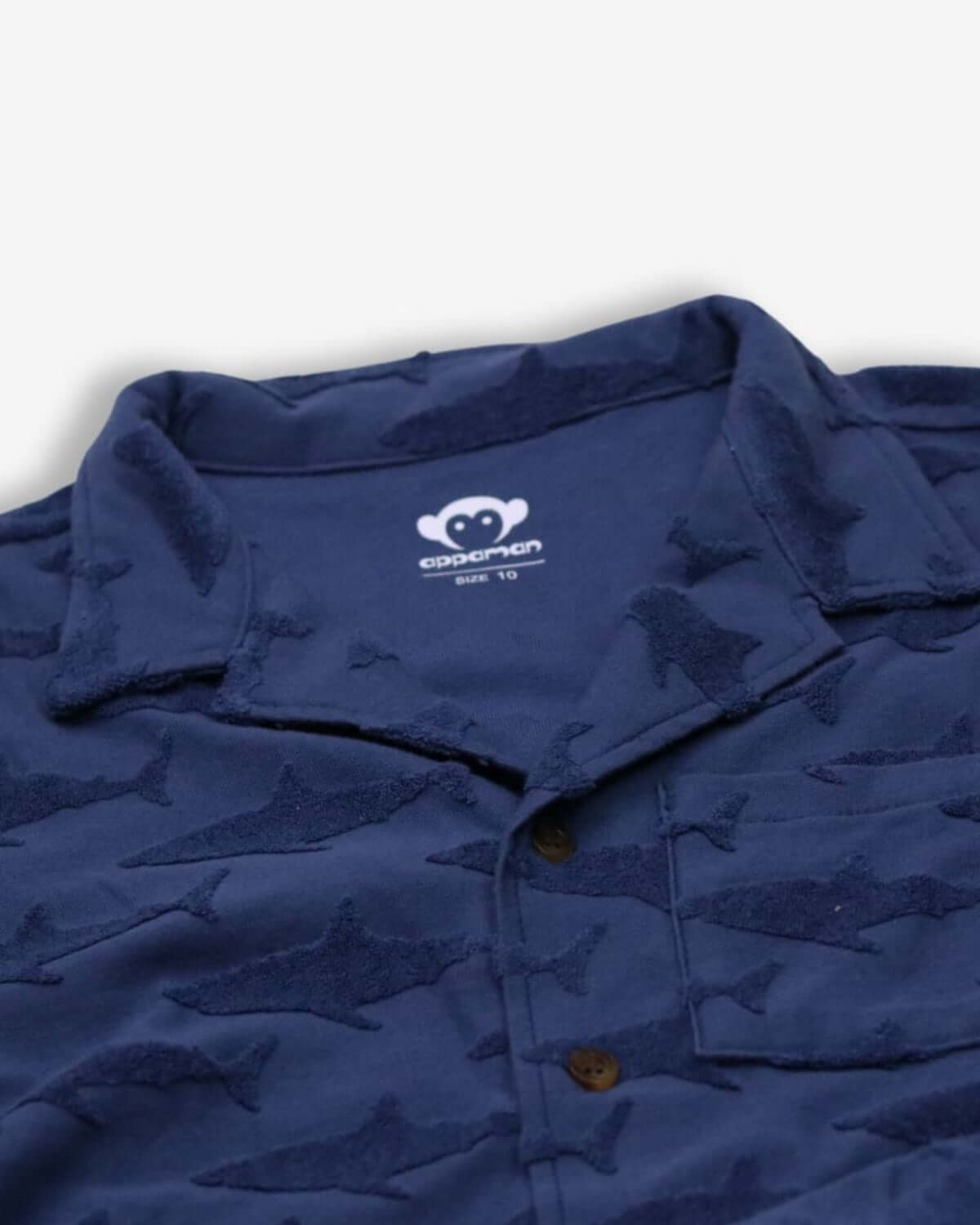 Navy Shark Resort Terry Shirt