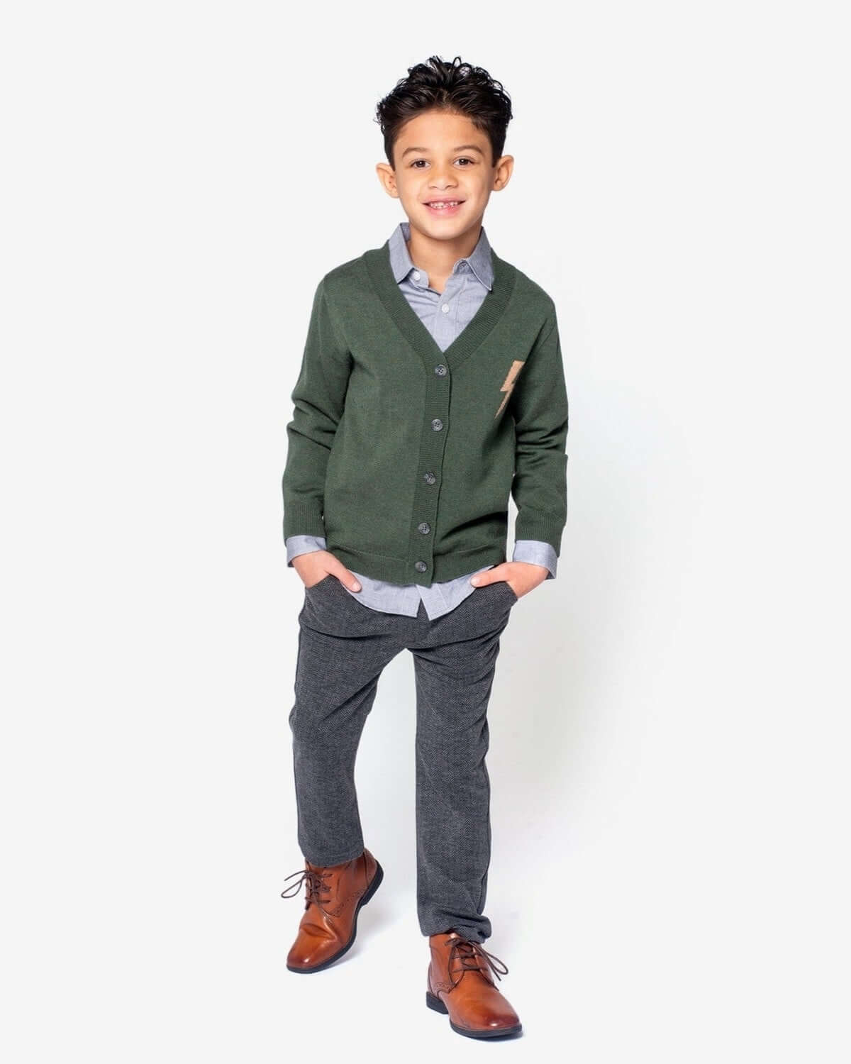 Charcoal Herringbone Everyday Stretch Pants