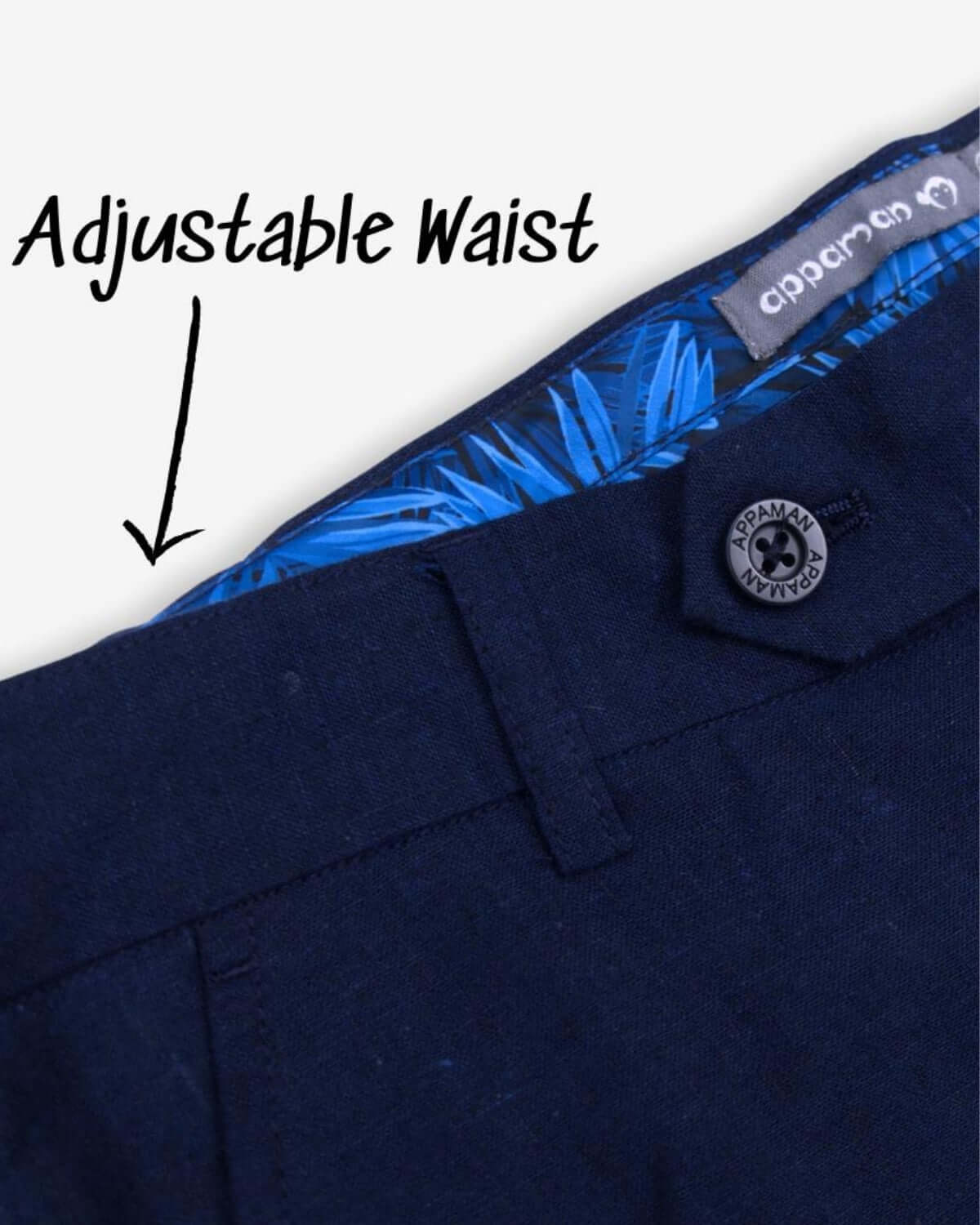 Estate Blue Linen Stretchy Suit Pants