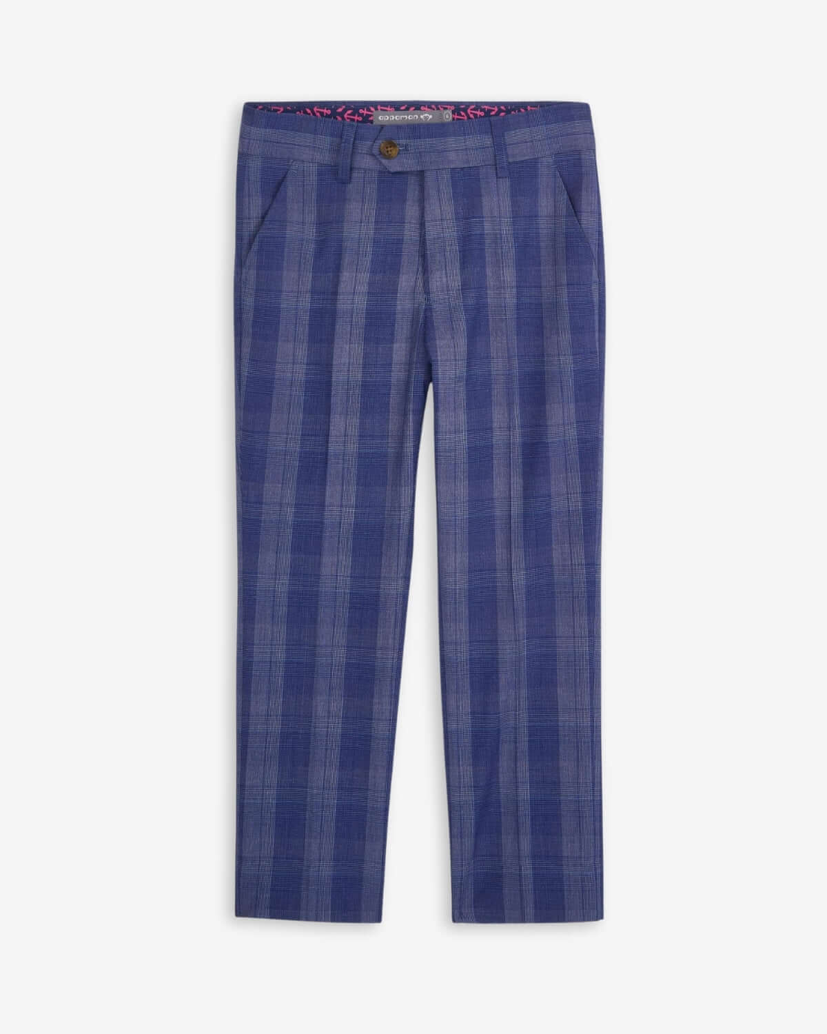 Indigo Glen Plaid Stretchy Suit Pants