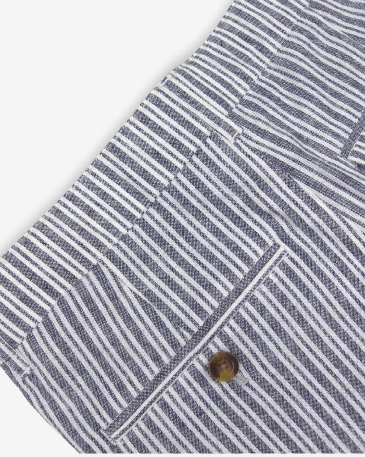 Navy Stripe Linen Trouser Shorts