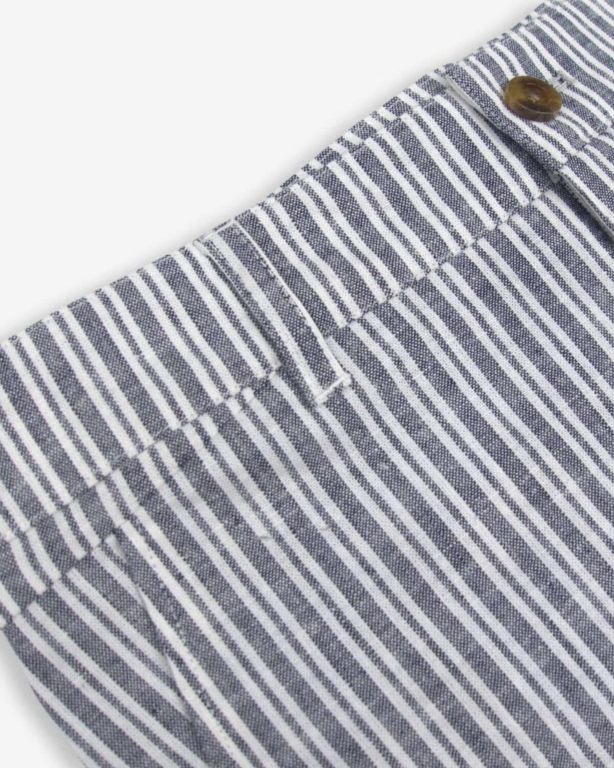 Navy Stripe Linen Trouser Shorts
