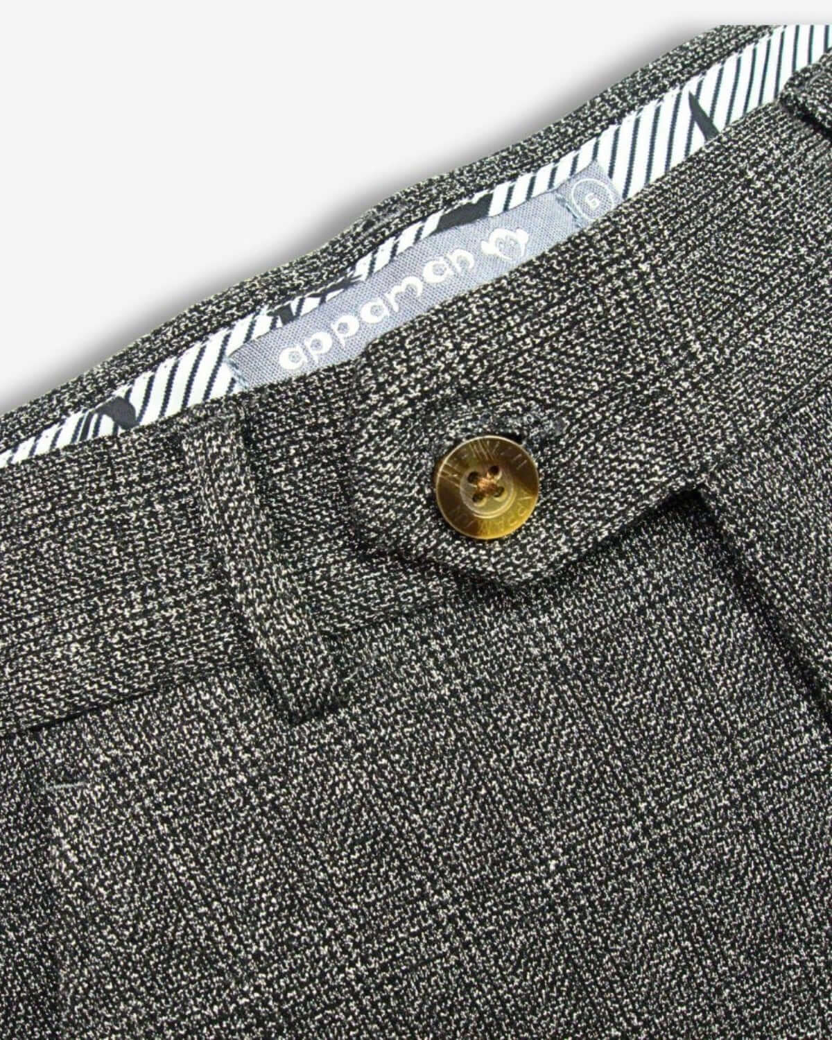 Noir Micro Plaid Stretchy Suit Pants